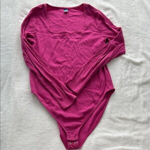 Old Navy Fuchsia Ribbed Bodysuit